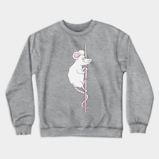 Cute Grey Cartoon Mouse Crewneck Sweatshirt by mailboxdisco